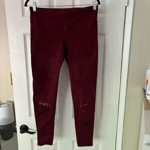 Alo Burgundy Moto leggings